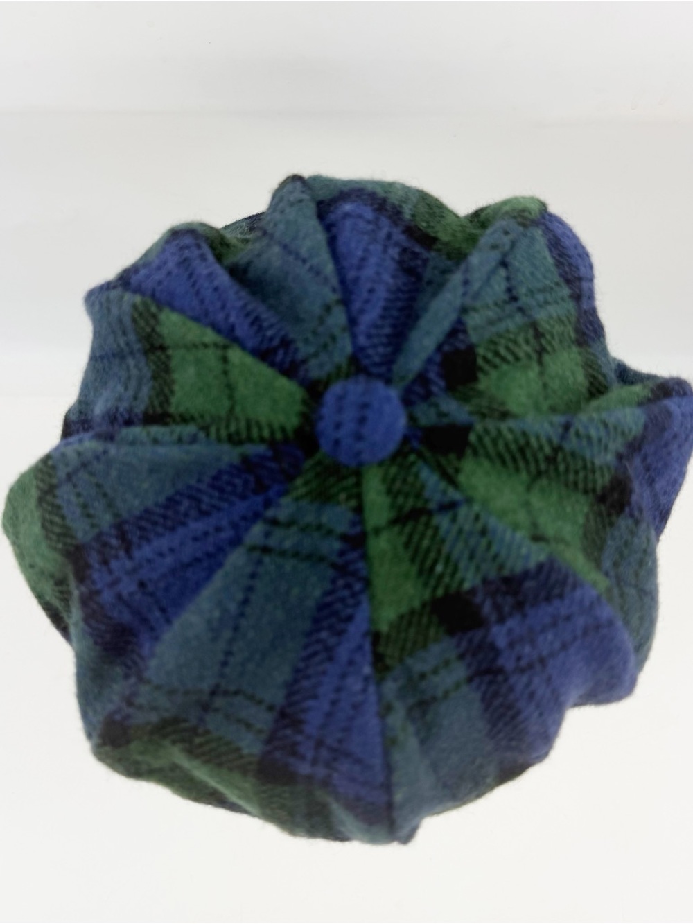 Vintage The Limited Green Blue Plaid Wool Newsboy Cap Hat Academia Italy Y2K - Picture 5 of 8